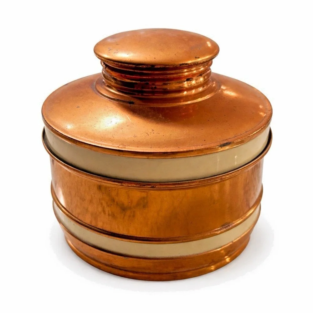 Vintage Chase USA Copper Tobacco Humidor Tin Lined Lidded Canister